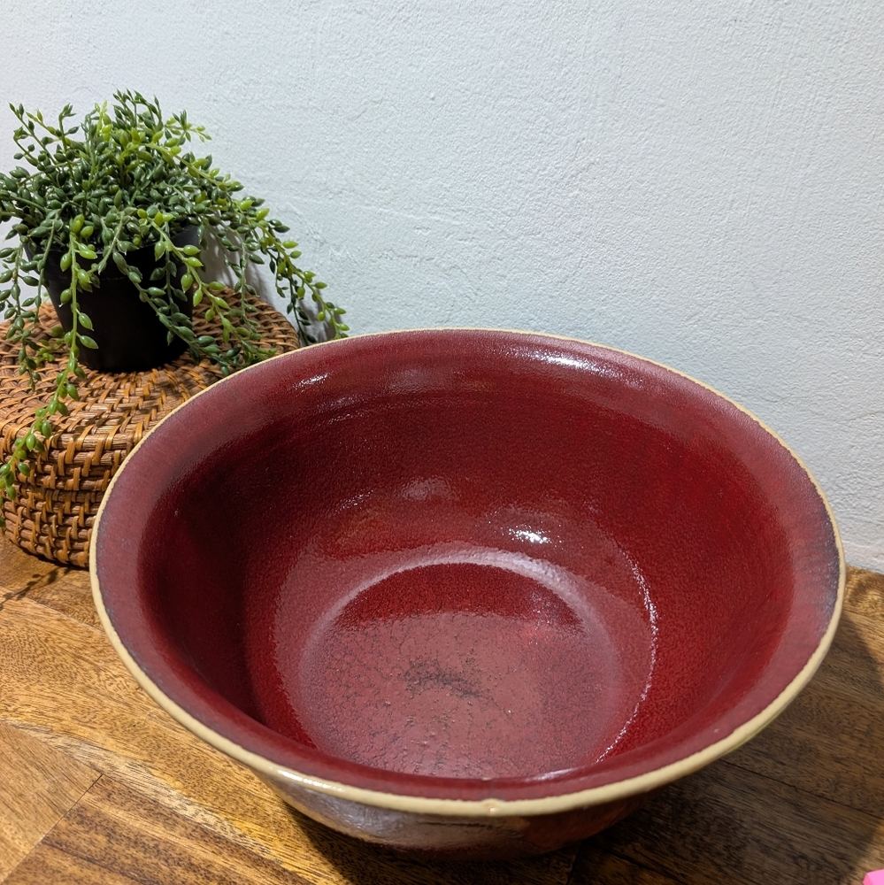 RETIRED Pottery Barn Palermo Red Rustic Farmhouse‎ Serving Bowl, Centerp…